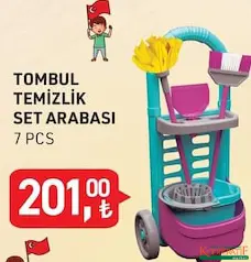 TOMBUL TEMİZLİK SET ARABASI OYUNCAK TOMBUL TEMİZLİK SET ARABASI OYUNCAK